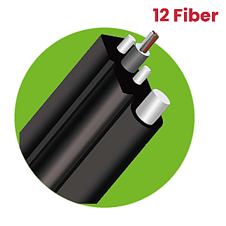 FİBER OPTİK HAVAİ (ÇELİK ASKI TELLİ) 12 CORE (TÜPLÜ) 1000 MT - fiberden