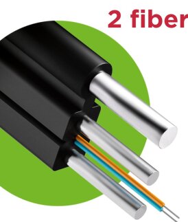 FİBER OPTİK HAVAİ (ÇELİK ASKI TELLİ) (SİYAH A1) 2 CORE 1000 MT - fiberden