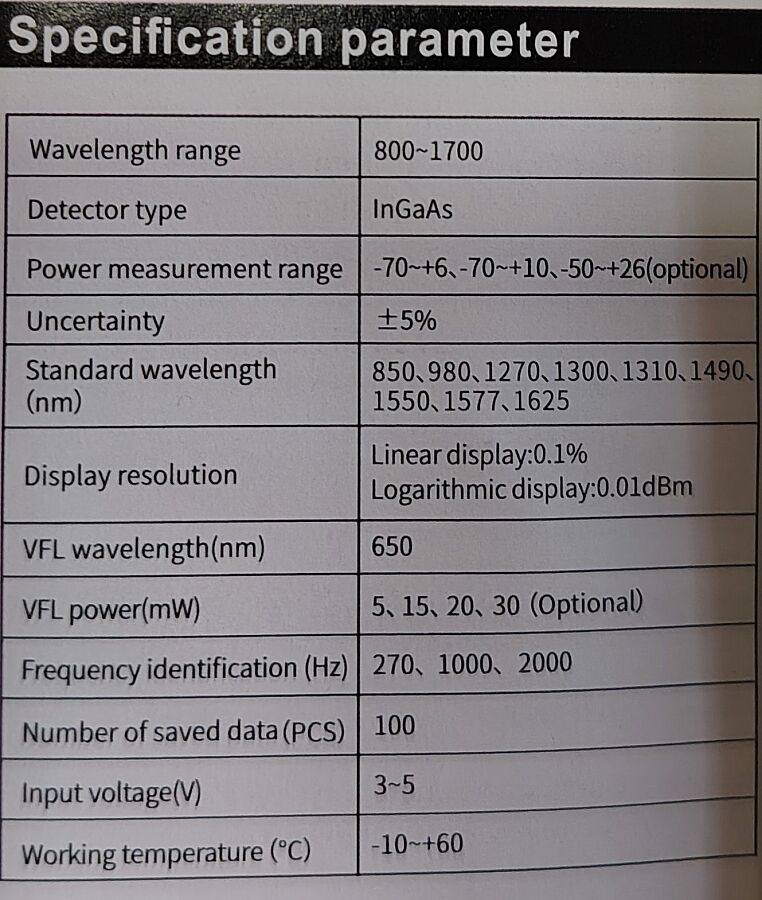 GUANGYAN Y9 İŞLEVLİ FİBER OPTİK GÜÇ ÖLÇER OPM + VFL +LAZER - 6