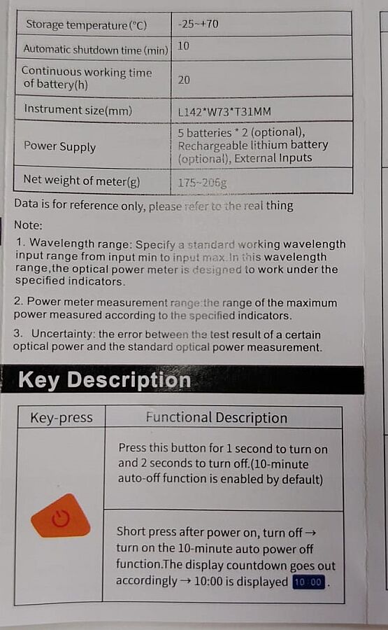 GUANGYAN Y9 İŞLEVLİ FİBER OPTİK GÜÇ ÖLÇER OPM + VFL +LAZER - 8