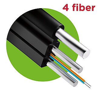 FİBER OPTİK HAVAİ ÇELİK ASKI TELLİ (G.567A1) SİYAH 4 CORE 1000 MT - fiberden