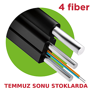 FİBER OPTİK HAVAİ ÇELİK ASKI TELLİ (G.567A1) SİYAH 4 CORE 1000 MT - fiberden