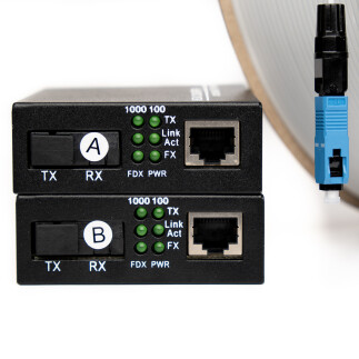 Fiber Ethernet Dönüştürücü Gigabit (1 Çift) - fiberden